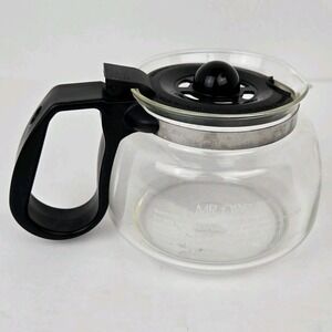 MR COFFEE 4 CUP GLASS REPLACEMENT POT CARAFE DECANTER BLACK Lid WITH Handle
